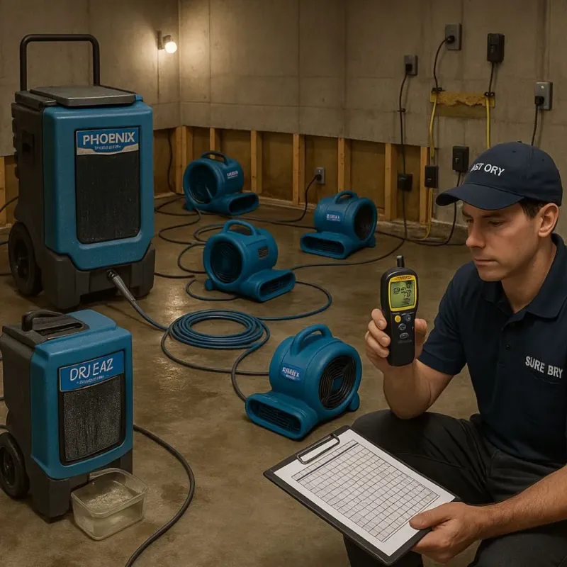 Structural Drying and Dehumidification process in Bakersville, NC
